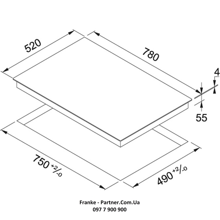 Franke-Partner.com.ua ➦  Встраиваемая варочная индукционная поверхность Franke Smart FHSM 804 4I (108.0492.717) цвет черный