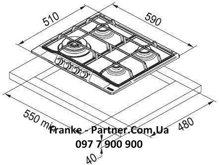Franke-Partner.com.ua ➦  Варильна поверхня Franke Trend Line FHTL 604 3G TC OA C (106.0183.080)