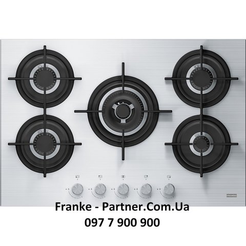 Franke-Partner.com.ua ➦  Вбудована варильну газова поверхня Franke New Crystal FHCR 755 4G TC HE XA C (106.0496.076) нерж сталь