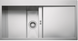 🟥 Кухонная мойка Franke Crystal Line CLV 214 (127.0306.413) полированная - монтаж врезной или в уровень со столешницей - нержавеющая сталь / Белое стекло крыло слева