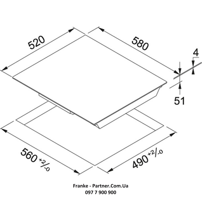 Franke-Partner.com.ua ➦  Встраиваемая варочная индукционная поверхность Franke Smart FHSM 604 4I (108.0492.680) цвет черный