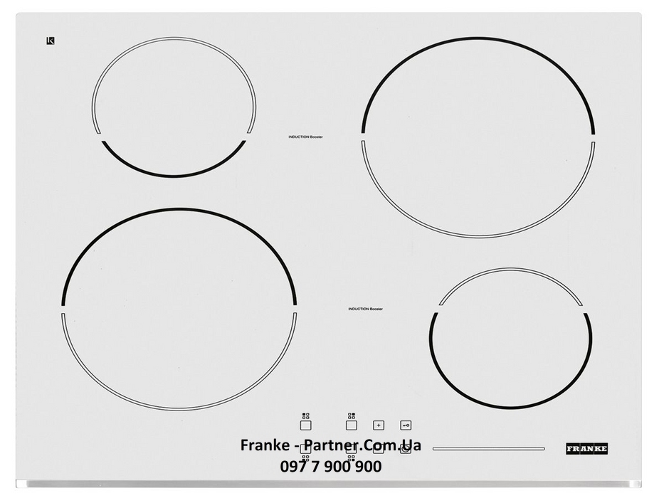 Franke-Partner.com.ua ➦  Варильна поверхня Franke індукційна FH 604-1W 4I T PWL WH (108.0290.070)