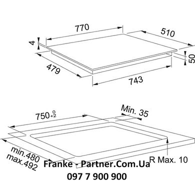 Franke-Partner.com.ua ➦  Вбудована варильна індукційна поверхня Franke Maris FMA 804 I F BK (108.0606.112) колір чорний
