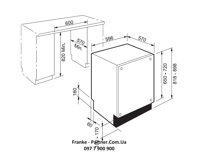 Franke-Partner.com.ua ➦  Посудомоечная машина Franke FDW 613 E6P A+ (117.0492.037)