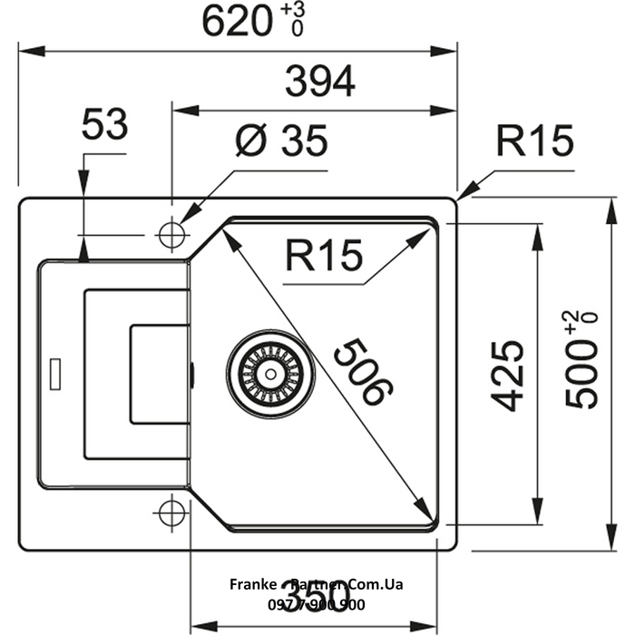 Franke-Partner.com.ua ➦  Кухонна мийка Franke Urban UBG 611-62 (114.0574.952)