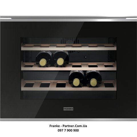 Встраиваемый холодильник для вина Franke FMY 24 WCR XS (131.0669.345) Нержавеющая сталь - Черное стекло