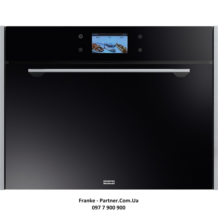 Franke-Partner.com.ua ➦  Компактна піролітична мультифункціональна духова шафа Frames by Franke FMO 45 FS P TFT BK XS, колір чорний