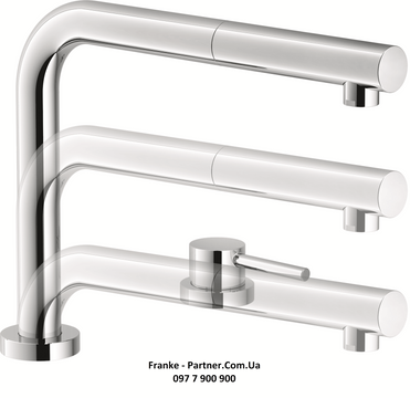 Franke-Partner.com.ua ➦  Кухонний змішувач Franke Active Window Pull Out, з виносним шлангом (115.0486.978) Хром