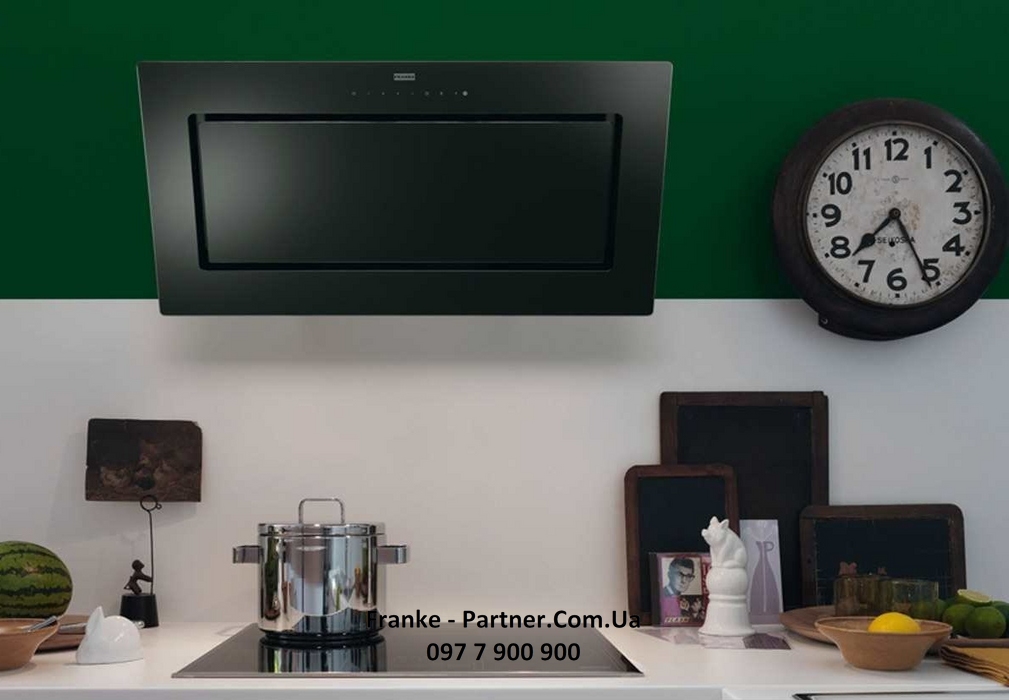 Franke-Partner.com.ua ➦  Кухонная вытяжка Franke Mythos FMY 906 BK (110.0377.742) чёрное стекло