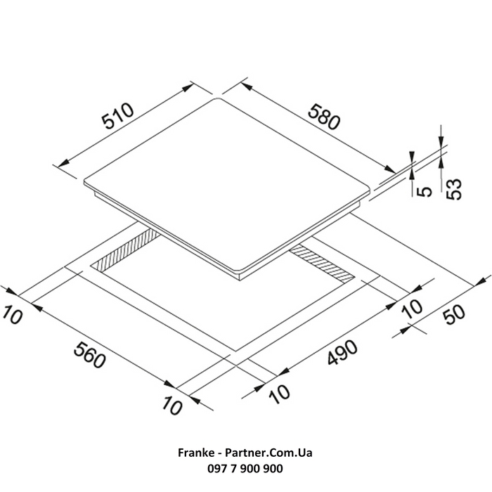 Franke-Partner.com.ua ➦  Варочная поверхность Franke индукционная FH 604-1E 4I T PWL (108.0266.463) чёрное стекло