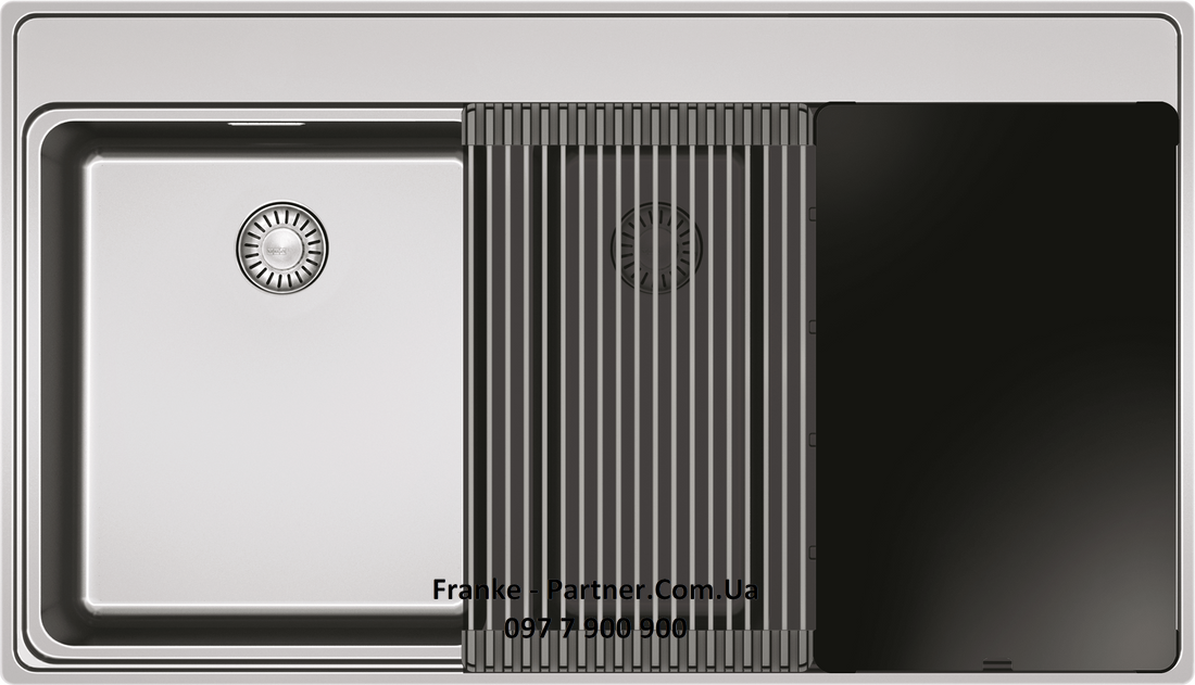 Franke-Partner.com.ua ➦  Кухонная врезная мойка из нержавеющей стали Frames by Franke FSX 251 TPL, чаша слева