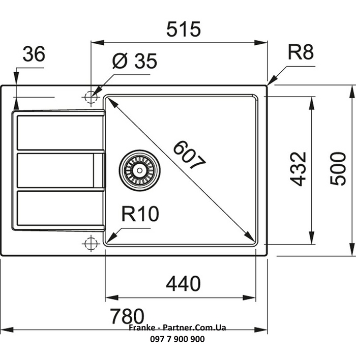 Franke-Partner.com.ua ➦  Кухонна мийка Fanke S2D 611-78 XL