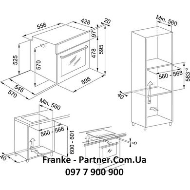 Franke-Partner.com.ua ➦  Духова шафа Franke Smart FSM 97 P XS (116.0606.096) скло, колір чорний / нержавіюча сталь
