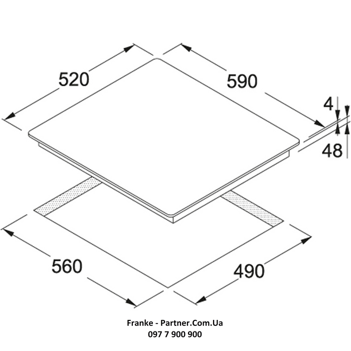 Franke-Partner.com.ua ➦  Варочная поверхность Franke индукционная FHCR 604 2I 1FLEXI T PWL (108.0377.087) чёрное стекло