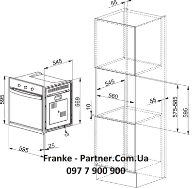 Franke-Partner.com.ua ➦  Духова шафа Franke Smart Glass Plus SGP 62 M OY / F (116.0540.670) мигдаль