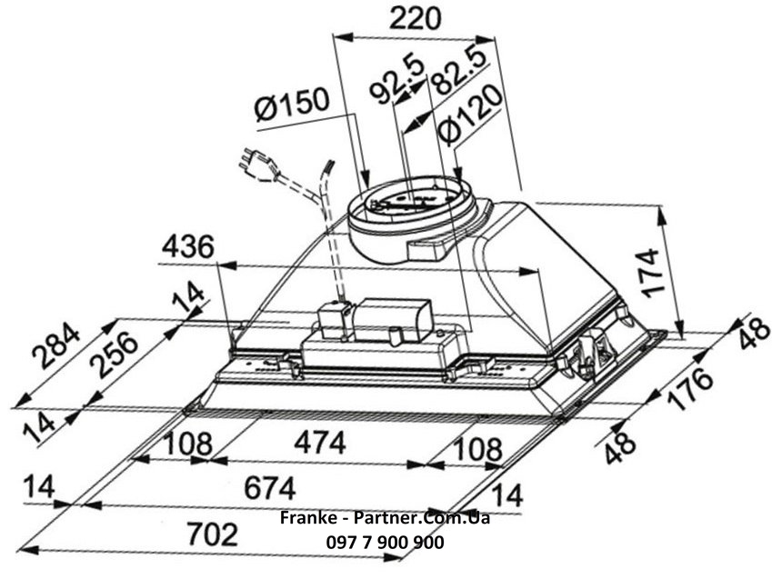 Franke-Partner.com.ua ➦  Кухонная вытяжка Franke Box FBI 722H XS (305.0545.455) нерж. сталь полированнаявстраиваемая полностью, 70 см