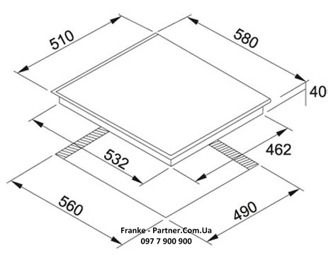 Franke-Partner.com.ua ➦  Варочная поверхность Franke стеклокерамическая FHC 604 4 CR M (108.0058.441)
