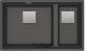🟥 Кухонная мойка Franke KUBUS 2 KNG 120 (125.0517.110) гранитная - монтаж под столешницу - цвет Графит - (коландер и коврик Rollmat в комплекте)